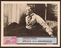 1z272 DIARY OF A MADMAN LC '63 great close up of Vincent Price sitting upright in bed!