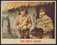 1z129 DIRTY DOZEN signed LC #7 '67 by Ernest Borgnine, who is in uniform talking to Robert Ryan!