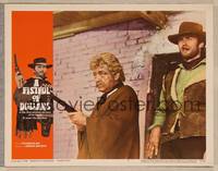 1z310 FISTFUL OF DOLLARS LC #5 '67 close up of Wolfgang Lukschy & Clint Eastwood smoking cigar!
