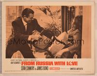 1z325 FROM RUSSIA WITH LOVE LC #7 '64 Sean Connery as James Bond pins woman to wall with chair!