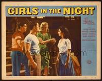 1z335 GIRLS IN THE NIGHT LC #8 '53 Harvey Lembeck, Glen Roberts, Joyce Holden & Patricia Hardy