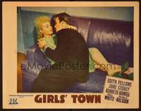 1z337 GIRLS' TOWN LC '42 close up of guy all over beautiful Edith Fellows on couch!