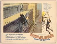 1z348 HAROLD LLOYD'S WORLD OF COMEDY LC #1 '62 classic image hanging from ledge of building!