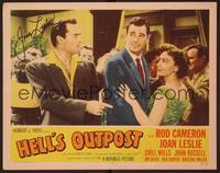1z133 HELL'S OUTPOST signed LC #4 '55 by Joan Leslie, who is dancing with Rod Cameron!