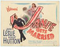 1z051 JANIE GETS MARRIED TC '46 Joan Leslie, Robert Hutton, Edward Arnold, wedding art!