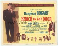 1z054 KNOCK ON ANY DOOR TC '49 Humphrey Bogart, John Derek, directed by Nicholas Ray!