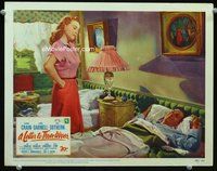 1z403 LETTER TO THREE WIVES LC #6 '49 sexy young Jeanne Crain looks at lazy Jeffrey Lynn in bed!
