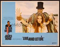1z410 LIVE & LET DIE LC #1 '73 Geoffrey Holder in weird outfit holding sexy Jane Seymour on beach!