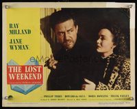 1z415 LOST WEEKEND LC #4 '45 alcoholic Ray Milland with Jane Wyman, directed by Billy Wilder!