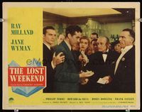 1z417 LOST WEEKEND LC #1 '45 alcoholic Ray Milland at swanky party, directed by Billy Wilder!