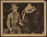 1z444 MOON RIDERS Chap4 LC '20 great close up of cowboy Art Acord & masked bad guy in headdress!