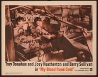 1z140 MY BLOOD RUNS COLD signed LC #5 '65 by Troy Donahue, who's fighting with guy on stairs!