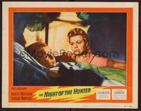 1z456 NIGHT OF THE HUNTER LC #6 '55 Shelley Winters stares at Billy Chapin, Charles Laughton