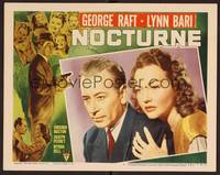 1z464 NOCTURNE LC #3 '46 great super close up of George Raft & Lynn Bari!