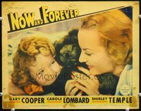 1z471 NOW & FOREVER LC '34 super close up of Carole Lombard & cute Shirley Temple with teddy bear!