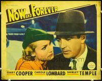 1z470 NOW & FOREVER LC '34 great close up of Gary Cooper & pretty Carole Lombardin cool hat!