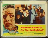 1z476 ON THE WATERFRONT LC #4 R59 Marlon Brando confronts Lee J. Cobb at hearing!