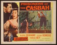 1z143 PRISONERS OF THE CASBAH signed LC '53 by Turhan Bey, who's swordfighting with Cesar Romero!