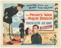 1z072 PRIVATE WAR OF MAJOR BENSON TC '55 art of Charlton Heston ordering around little kids!