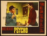 1z495 PSYCHO LC #2 '60 Alfred Hitchcock, Martin Balsam quizzes Anthony Perkins at the Bates Motel!