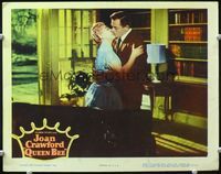 1z501 QUEEN BEE LC '55 close up of Joan Crawford embracing & kissing John Ireland!