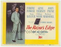 1z073 RAZOR'S EDGE TC '46 Tyrone Power, Gene Tierney, W. Somerset Maugham, art by Norman Rockwell!