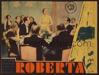 1z514 ROBERTA LC '35 Irene Dunne in cool outfit & tiara gives speech at dinner party!