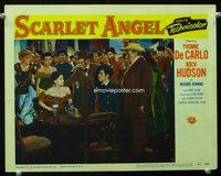 1z529 SCARLET ANGEL LC #8 '52 townspeople gathered around Rock Hudson & Yvonne DeCarlo!