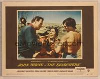 1z536 SEARCHERS LC #6 '56 John Ford, John Wayne & barechested Jeff Hunter confront Indian woman!