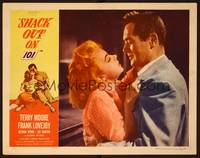 1z544 SHACK OUT ON 101 LC '56 romantic close up of sexy young Terry Moore with Frank Lovejoy!