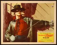 1z553 SIGN OF ZORRO LC #3 '60 Disney, best close up of masked hero Guy Williams with sword!