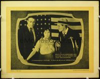 1z567 SOMETHING TO THINK ABOUT LC '20 Cecil B. DeMille, Gloria Swanson between two men by flag!