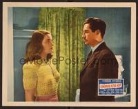 1z569 SOMEWHERE IN THE NIGHT LC '46 close up of John Hodiak staring at pretty Nancy Guild!
