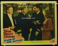 1z588 STAND BY FOR ACTION LC '43 Charles Laughton tells Robert Taylor he admires Marilyn Maxwell!