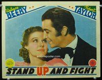 1z589 STAND UP & FIGHT LC '39 great romantic close up of Robert Taylor & Florence Rice!