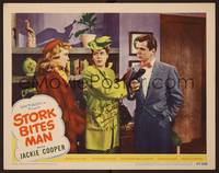 1z149 STORK BITES MAN signed LC #6 '47 by Jackie Cooper, who's glaring angrily at his wife!