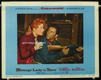 1z591 STRANGE LADY IN TOWN LC #7 '55 Greer Garson distracts Cameron Mitchell from his rifle!