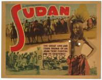 1z099 SUDAN TC '35 naked topless Arab girl + crowd of native guys with camels on horses!