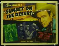 1z100 SUNSET ON THE DESERT TC '42 great close image of cowboy Roy Rogers, Gabby Hayes