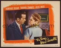 1z633 TWO MRS. CARROLLS LC #3 '47 wonderful close up of Humphrey Bogart grabbing Alexis Smith!