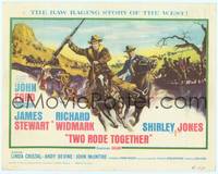 1z111 TWO RODE TOGETHER TC '61 John Ford, art of James Stewart & Richard Widmark on horses!