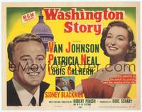 1z115 WASHINGTON STORY TC '52 great close up of Van Johnson & Patricia Neal + capitol building!