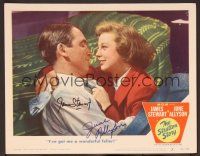 1z151 STRATTON STORY signed LC #7 '49 by BOTH James Stewart & June Allyson, who are about to kiss!