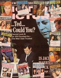 2a029 LOT OF 15 MOTION PICTURE MAGAZINES lot '68 - '69 Liz, Jackie O, Ted Kennedy, Mia + more!