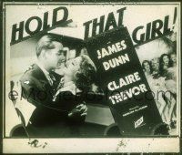 2a136 HOLD THAT GIRL glass slide '34 romantic close up of James Dunn & pretty Claire Trevor!