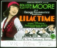 2a139 LILAC TIME glass slide '28 art of soldier saluting pretty Colleen Moore!