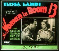 2a164 WOMAN IN ROOM 13 glass slide '32 close up of pretty Elissa Landi & Ralph Bellamy!