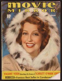 2a094 MOVIE MIRROR magazine February 1940 Jeanette MacDonald in fur hood by Paul Duval!