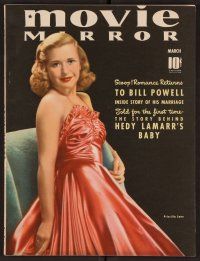 2a095 MOVIE MIRROR magazine March 1940 portrait of pretty Priscilla Lane by George Hurrell!