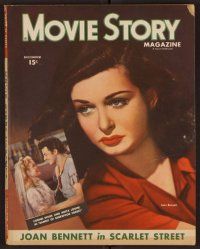 2a108 MOVIE STORY magazine December 1945 sexy Joan Bennett in Scarlet Street, Cornel Wilde